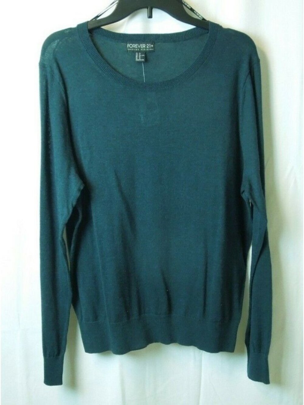Forever 21 Sheer Lightweight Sweater Blouse Top Shirt Long Sleeve Peacock 3X